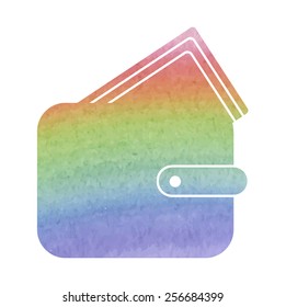 Wallet vector illustration. Watercolor effect