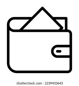 Wallet Vector Line Icon Design