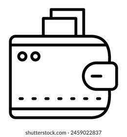 Diseño de iconos de línea de Vector de cartera