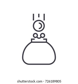wallet vector line icon, sign, illustration on background, editable strokes