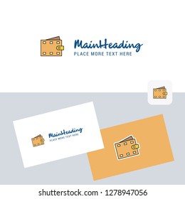 Wallet vector logotype with business card template. Elegant corporate identity. - Vector