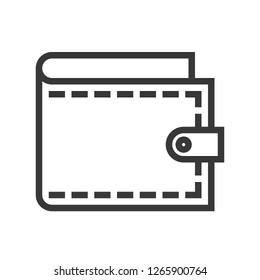 Wallet vector, Online shopping line design icon editable outline