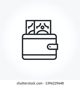 Wallet vector out line icon