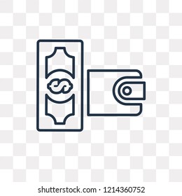 Wallet vector outline icon isolated on transparent background, high quality linear Wallet transparency concept can be used web and mobile