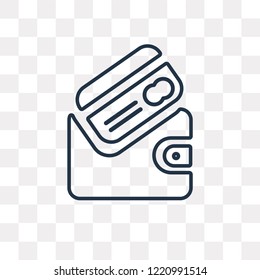 Wallet vector outline icon isolated on transparent background, high quality linear Wallet transparency concept can be used web and mobile