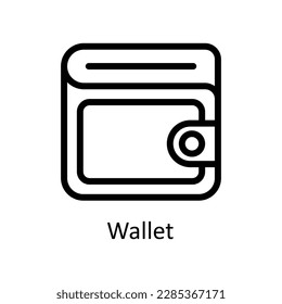 Wallet Vector   outline Icons. Simple stock illustration stock