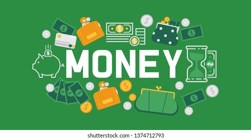 Wallet vector pattern leather purse business billfold with banknotes money illustration backdrop of financial payment symbol coin-purse background banner.