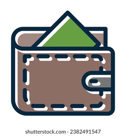 Wallet Vector Thick Line Filled Dark Colors Icons For Personal And Commercial Use.
