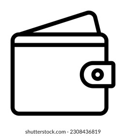 Wallet Vector Thick Line Icon For Personal And Commercial Use.
