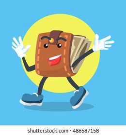 wallet walking illustration design