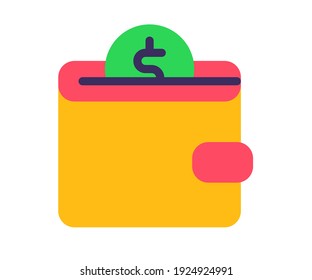 cartera riqueza de la cartera billetera icono aislado único con estilo plano