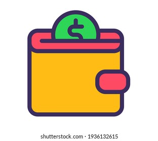 cartera riqueza de la cartera de inversión un único icono aislado con estilo de línea rellena