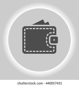 Wallet web icon. Flat design style stock vector illustration