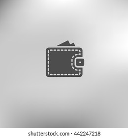 Wallet web icon. Flat design style stock vector illustration