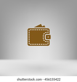 Wallet web icon. Flat design style stock vector illustration