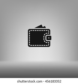 Wallet web icon. Flat design style stock vector illustration