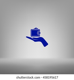 Wallet web icon. Flat design style stock vector illustration