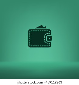 Wallet web icon. Flat design style stock vector illustration