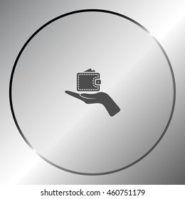 Wallet web icon. Flat design style stock vector illustration