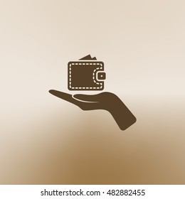 Wallet web icon. Flat design style stock vector illustration