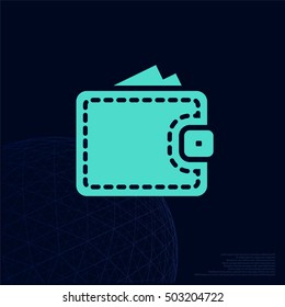 Wallet web icon. Flat design style stock vector illustration