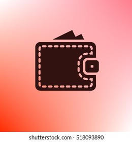 Wallet web icon. Flat design style stock vector illustration