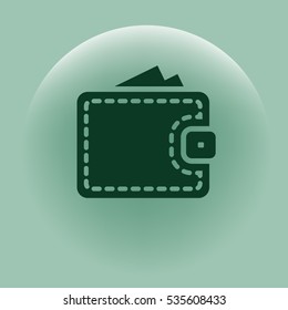 Wallet web icon. Flat design style stock vector illustration
