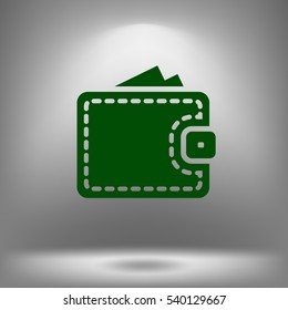 Wallet web icon. Flat design style stock vector illustration