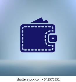 Wallet web icon. Flat design style stock vector illustration
