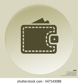 Wallet web icon. Flat design style stock vector illustration