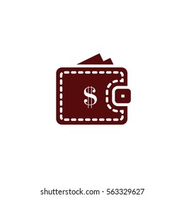 Wallet web icon. Flat design style stock vector illustration