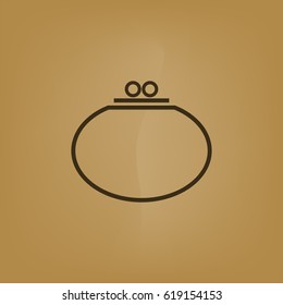 Wallet web icon. Flat design style stock vector illustration