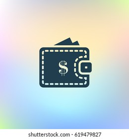 Wallet web icon. Flat design style stock vector illustration