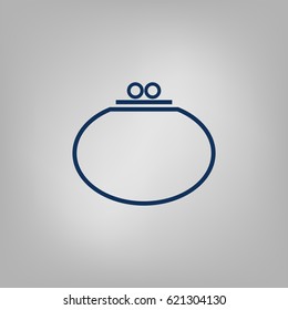 Wallet web icon. Flat design style stock vector illustration
