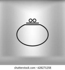 Wallet web icon. Flat design style stock vector illustration