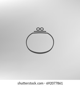 Wallet web icon. Flat design style stock vector illustration