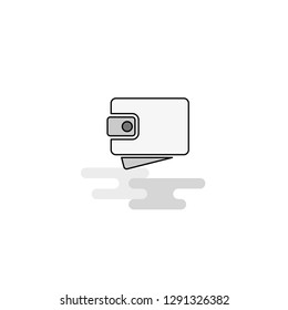 Wallet Web Icon. Flat Line Filled Gray Icon Vector