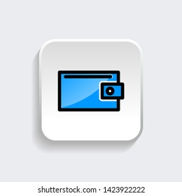 wallet web icon symbol with modern flat style icon for web site design, logo, app, UI isolated on white background. Vector illustration