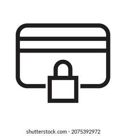 Wallet website lock ecommerse Icon vector Line for web, presentation, logo, Icon Symbol