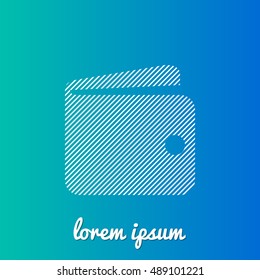 Wallet White stroke fill with blue and green gradient background Icon / Logo Design