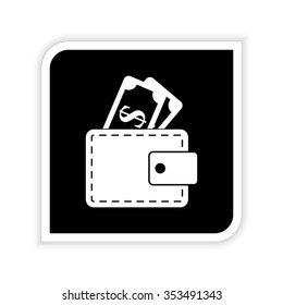 Wallet  - white vector icon