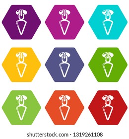 Wallet zip icons 9 set coloful isolated on white for web