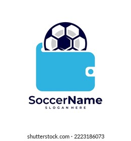 Wallets Soccer logo template, Football logo design vector