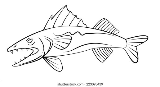 Walleye Fish Stock Vector (Royalty Free) 223098439 | Shutterstock