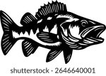 Walleye Fish design isolated on white background eps