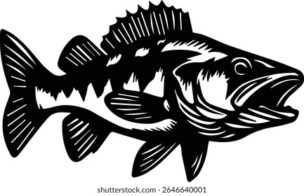 Walleye Fish design isolated on white background eps