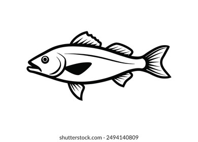 walleye fish silhouette vector illustration 