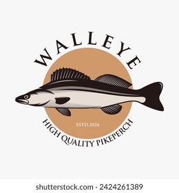 WALLEYE FISH VECTOR FOR FISHING LOGO COMPANY