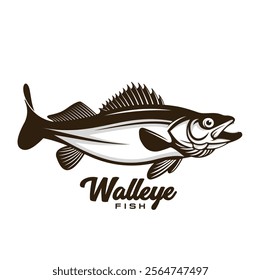 Walleye fish vector for fishing logo company
