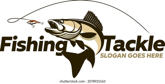 Walleye Fishing Logo, Unique and Fresh, Walleye fish jumping out of the water, Great to use as your Walleye fishing activity.